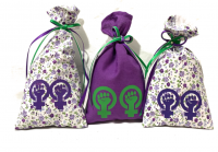 Set of 3 lavender bags in suffragette colours