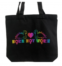 Rainbow 'Born not Worn' tote bag