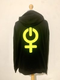 Double-sided reflective yellow 'Power' hoodie