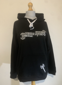 Black  'Warrior Woman' hoodie with double labrys