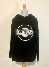 'TERF Island' hoodie in tinted silver