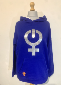 'Female Power!' silver logo hoodie