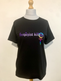Black 'feminist killjoy' T shirt (M)