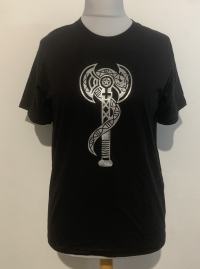 Sparkly Silver Labrys & Snake T shirt (M)