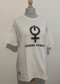 'Woman Power' white T shirt (XL)